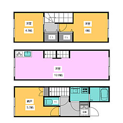 TheSiesta唐木田Terravene 1階3LDKの間取り