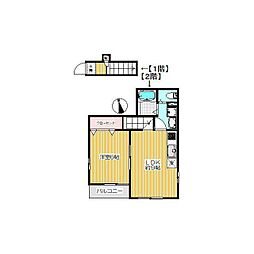 ハイドレンジア 2階1LDKの間取り