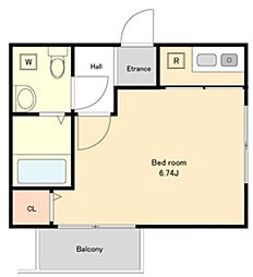 エスポワール 3階1Kの間取り