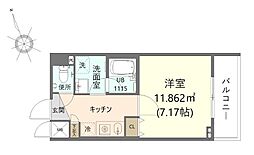Daiwa　Terrace府中 3階1Kの間取り