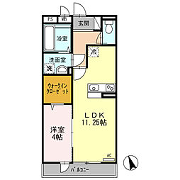 Kヴィラージュ 1LDKの間取図画像