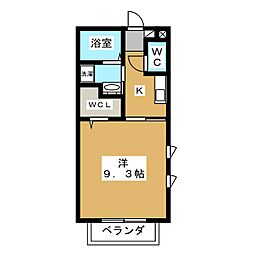 エムザKV 1Kの間取図画像