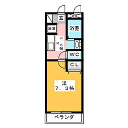 シャトレ3 1Kの間取図画像