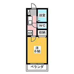 リファインド調布B 1Kの間取図画像