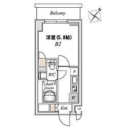 N-StageInagi 1Kの間取図画像