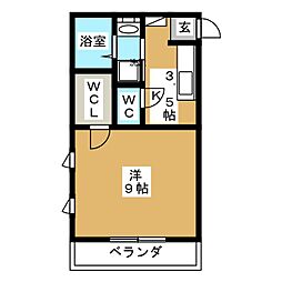 ガーデンSILK丸井 1Kの間取図画像