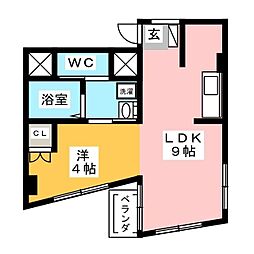 グリーンハイツ木城 1LDKの間取図画像