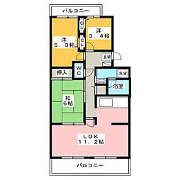 フィール天神町1号館 3LDKの間取図画像