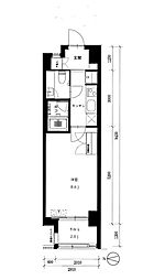 シティーコート府中 1Kの間取図画像