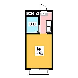 コーポアイテック ワンルームの間取図画像