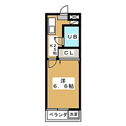 フローラハイム 1階1Kの間取り