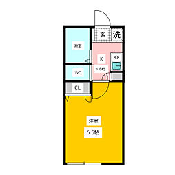 パストラルハイツ 1階1Kの間取り