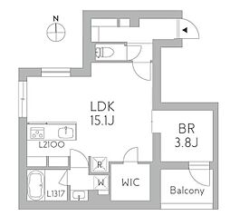 GranDuo千歳烏山 1階1LDKの間取り