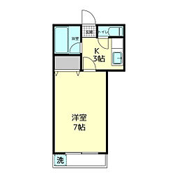 ウエストビレッジ14 1Kの間取図画像