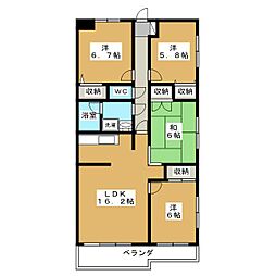 ロイヤルパレス 4LDKの間取図画像