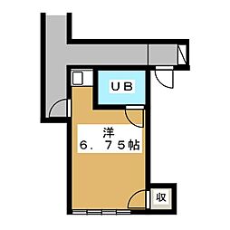 ミユキハイツ ワンルームの間取図画像