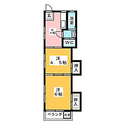 コーポつかさ 2Kの間取図画像