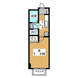 アネックスヒルズ 1Kの間取図画像