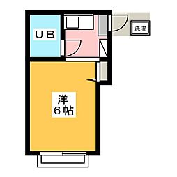 サンドビレッジ小平 2階ワンルームの間取り