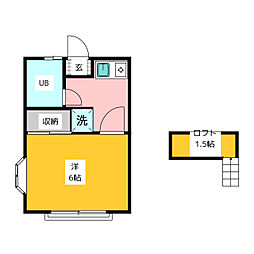 ハイム・エムワン 1Kの間取図画像