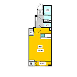 パフュームI 1階ワンルームの間取り
