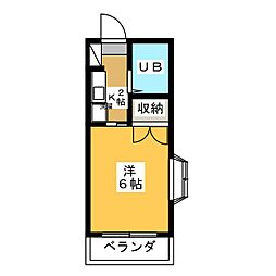 メゾンコスモ 1Kの間取図画像