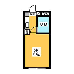 吉盛ビル ワンルームの間取図画像