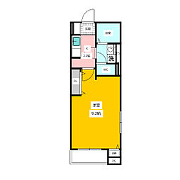 パフュームIII 2階1Kの間取り