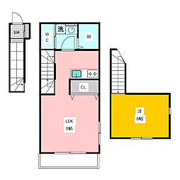グランツ鷹の台 2階1SKの間取り