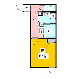 フローレンスベリー小平 2階1Kの間取り