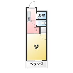 フラワーガーデン ワンルームの間取図画像