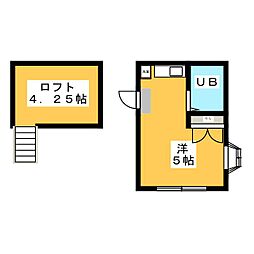 コーポ恋ヶ窪 ワンルームの間取図画像