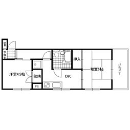 シティコーポパルナス東村山パート5 2Kの間取図画像
