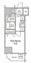 レジディア国立 1Kの間取図画像