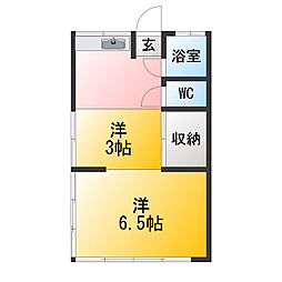 有賀荘 2Kの間取図画像