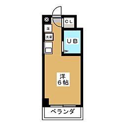 ヒルハウスコンフォート1 ワンルームの間取図画像