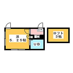 シティーパーク武蔵小金井 ワンルームの間取図画像