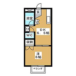 サマックスステラ 1DKの間取図画像