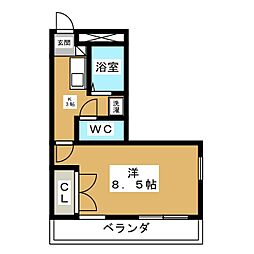 レオパレス北町 1Kの間取図画像