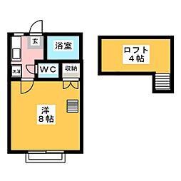 コーポK 1Kの間取図画像