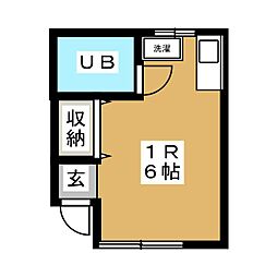 パールフラッツ ワンルームの間取図画像