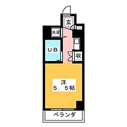 エルニド久米川 ワンルームの間取図画像