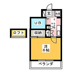 フラット・R2 1Kの間取図画像