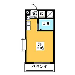 アメニティコウヤマ第8ガーデン ワンルームの間取図画像