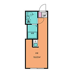 カイロス橋本 3階ワンルームの間取り