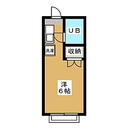 小山ハイツ ワンルームの間取図画像