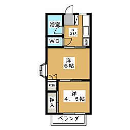 サンハイツ大神田 2Kの間取図画像
