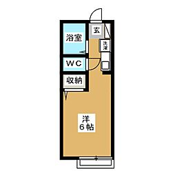 カーサ吉野2 ワンルームの間取図画像