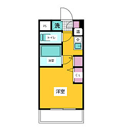 アカデミア清新 ワンルームの間取図画像