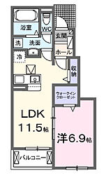 サンネリネ 1LDKの間取図画像